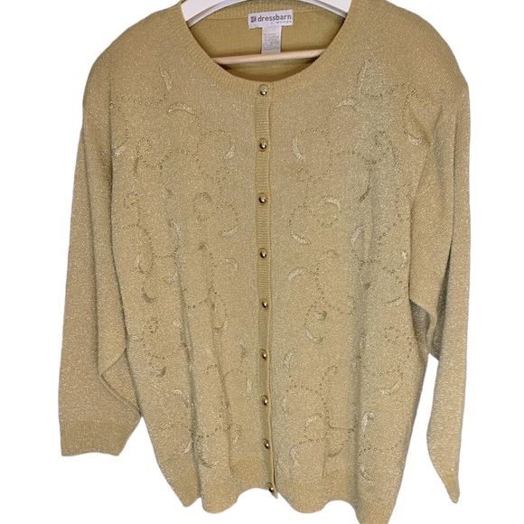 Dress Barn Sweaters Vintage Dress Barn Woman Gold Metallic Cardigan
